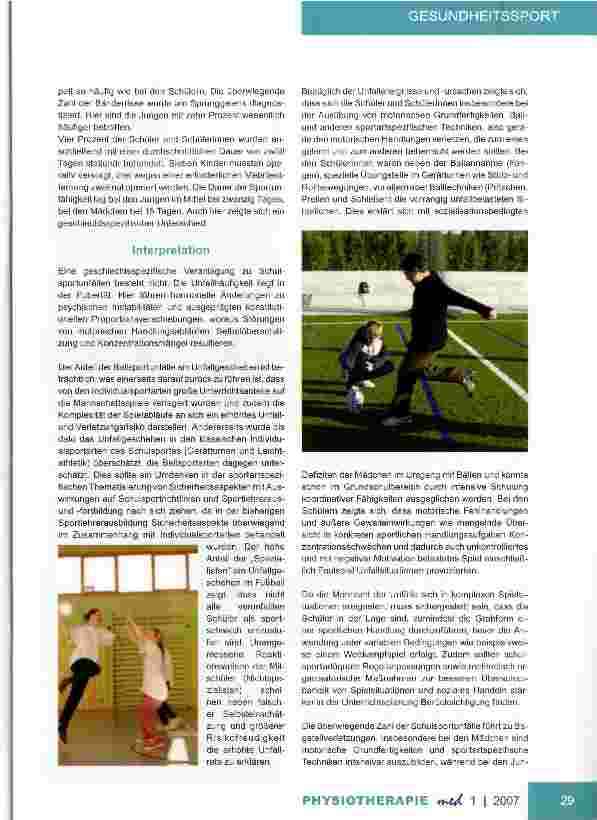 Vorschauseite 2: Schulsport Sportartspezifische Risiken von Ballund Individualsportarten