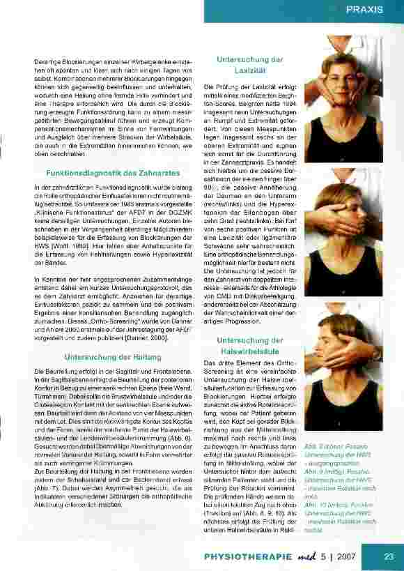 Vorschauseite 5: Physiotherapie bei cranio-mandibulären Dysfunktionen