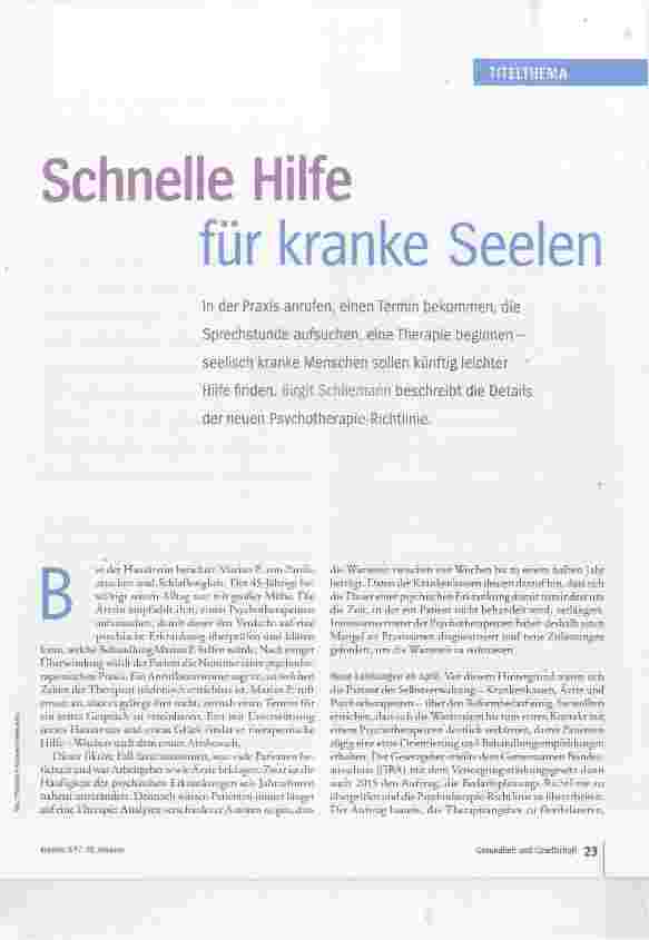 Vorschauseite 1: Schnelle Hilfe für kranke Seelen