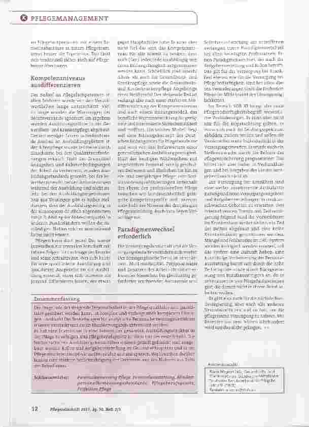 Vorschauseite 3: Personalbemessung: endlich auf dem Weg zu einem gesicherten Verfahren?