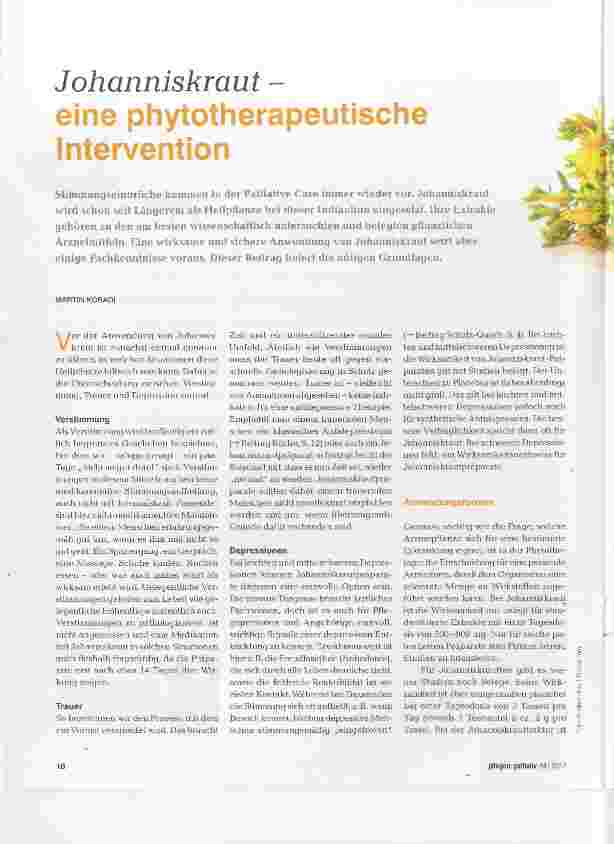 Vorschauseite 1: Johanniskraut eine phytotherapeutische Intervention