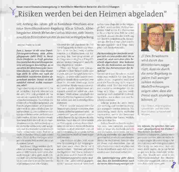 Vorschauseite 1: Risiken werden bei den Heimen abgeladen