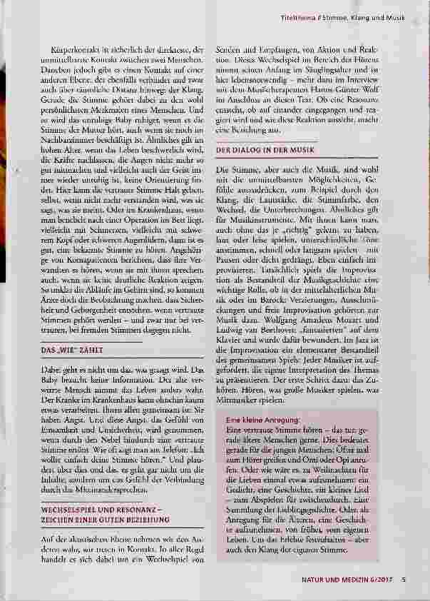 Vorschauseite 2: Stimme, Klang und Musik ein unsichtbares Band