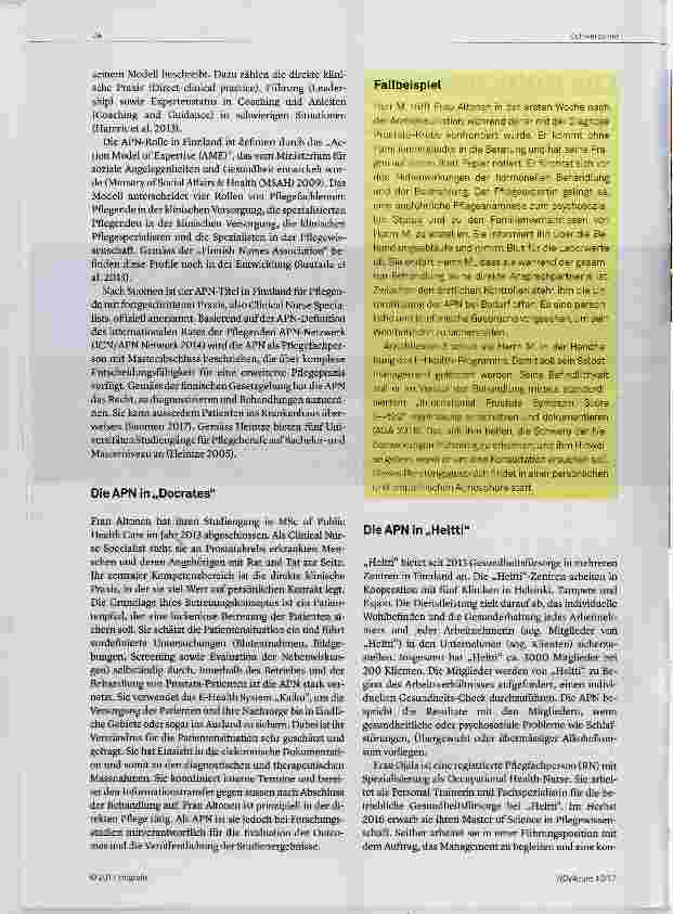 Vorschauseite 2: Die Rolle der Advanced Practice Nurse (APN) in Finnland