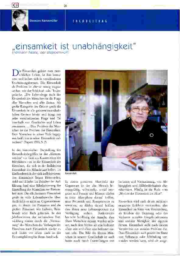 Vorschauseite 1: Einsamkeit ist Unabhängigkeit