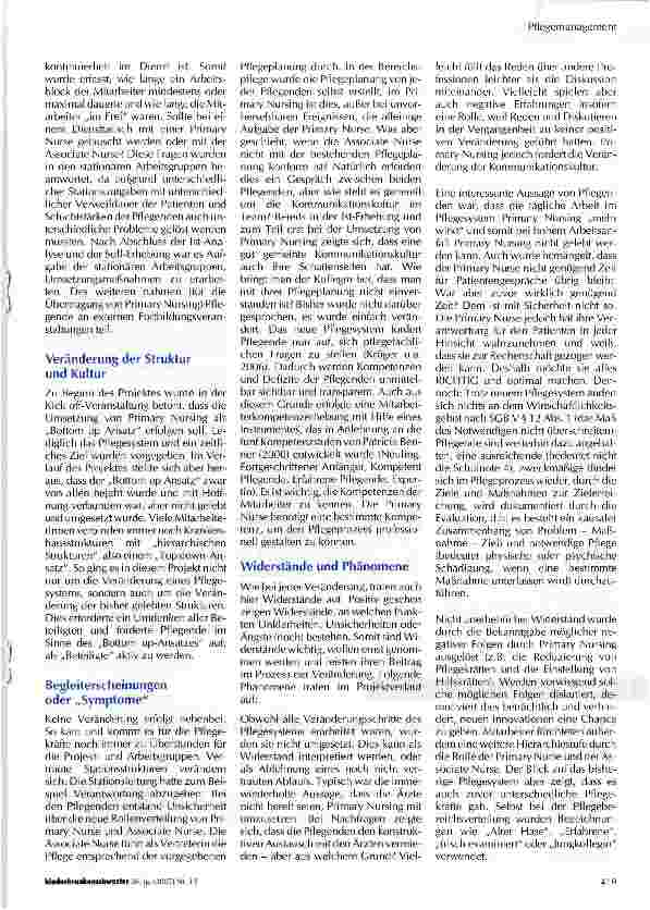 Vorschauseite 2: Primary Nursing - Ist das ansteckend?