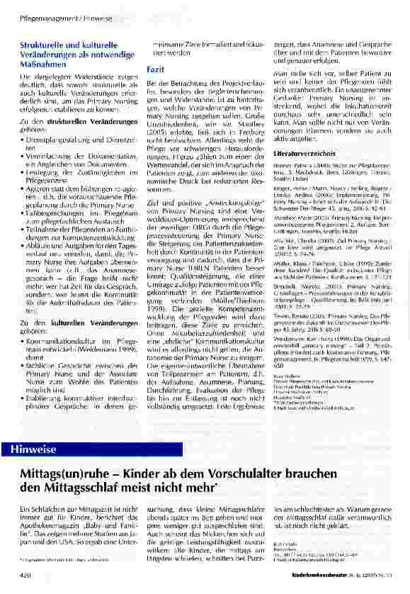 Vorschauseite 3: Primary Nursing - Ist das ansteckend?