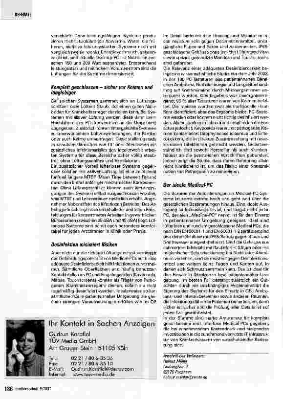 Vorschauseite 2: Technische und hygienische Anforderungen an Medical-PCs