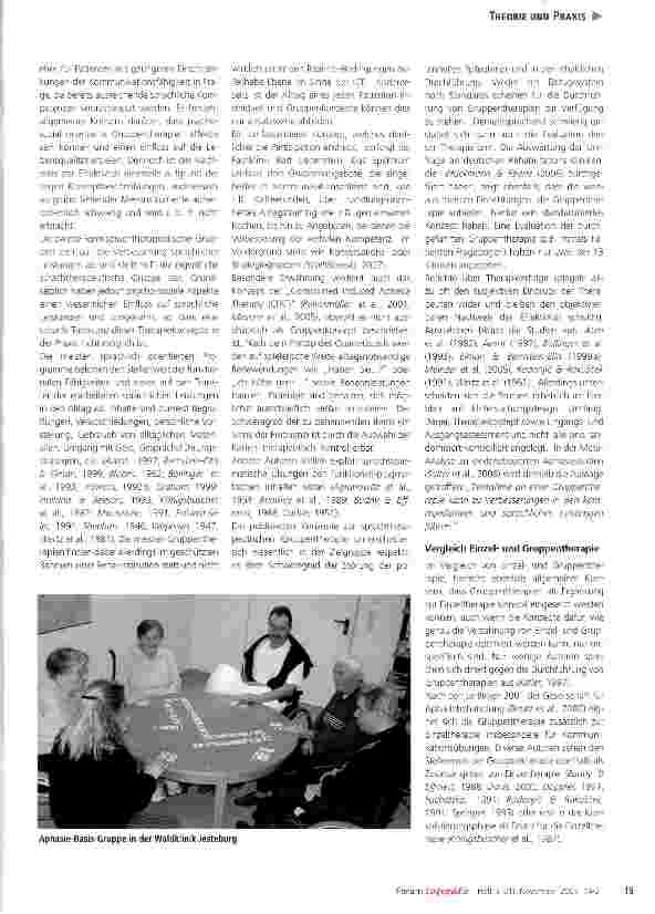 Vorschauseite 2: Gruppentherapie bei Aphasie: aktueller Überblick und Praxisbeispiel eines Stufenmodells