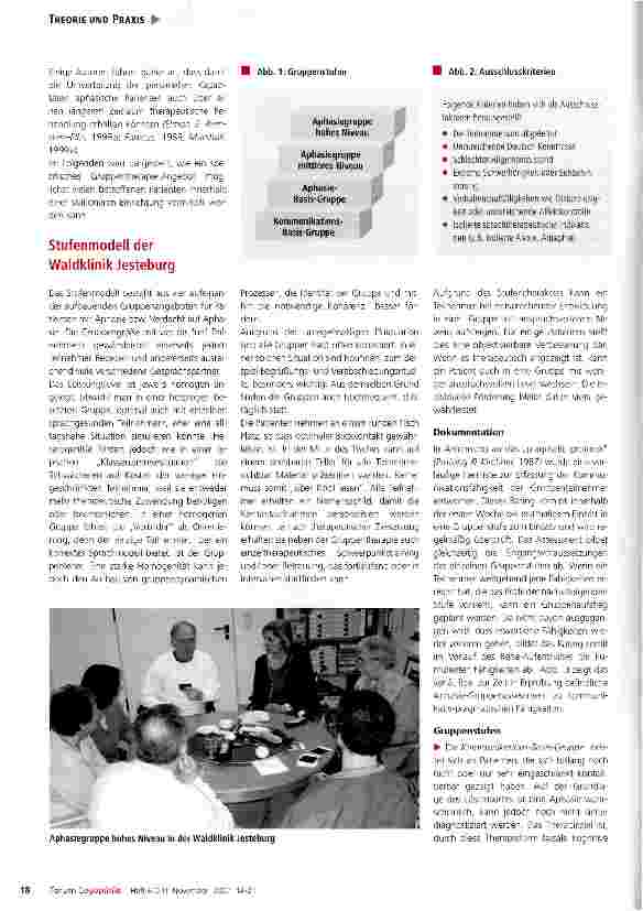 Vorschauseite 5: Gruppentherapie bei Aphasie: aktueller Überblick und Praxisbeispiel eines Stufenmodells