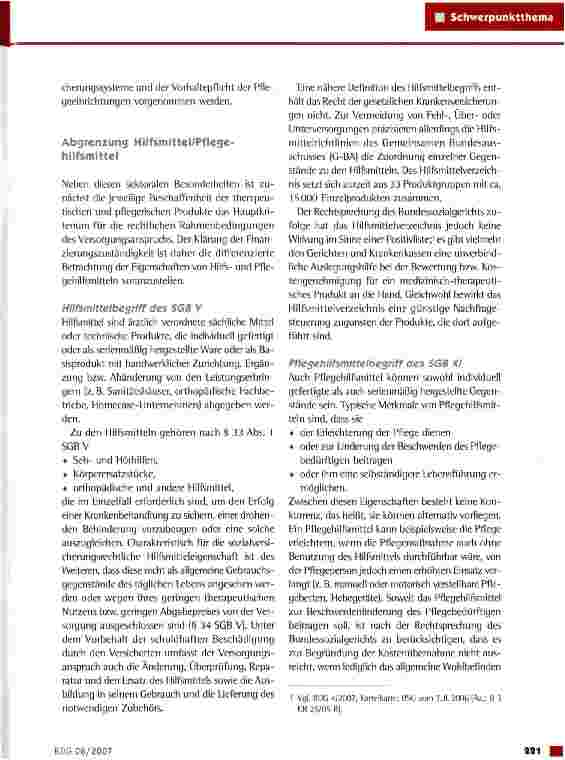 Vorschauseite 2: Der Anspruch auf Versorgung mit (Pflege-)Hilfsmitteln -Versicherungsleistung oder Vorhaltepflicht?