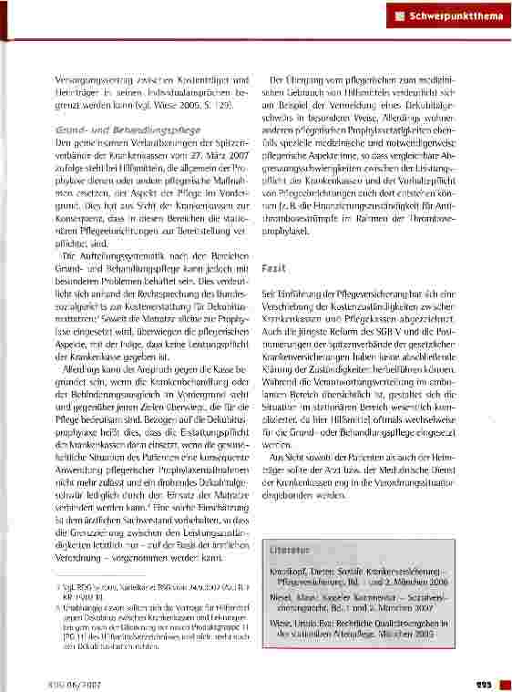 Vorschauseite 6: Der Anspruch auf Versorgung mit (Pflege-)Hilfsmitteln -Versicherungsleistung oder Vorhaltepflicht?