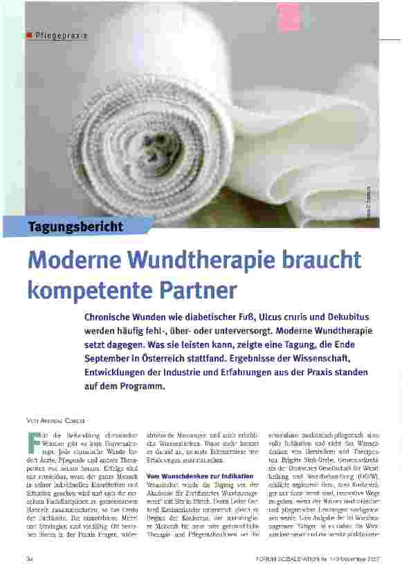 Vorschauseite 1: Moderne Wundtherapie braucht kompetente Partner