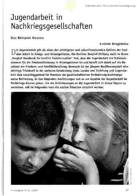 Vorschauseite 1: Jugendarbeit in Nachkriegsgesellschaften