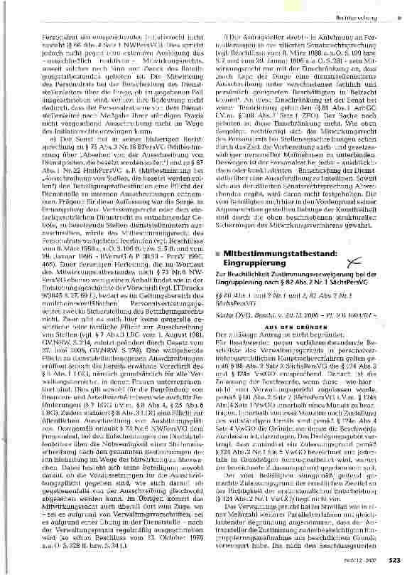 Vorschauseite 4: Rechtsprechung zum Personalvertretungsrecht