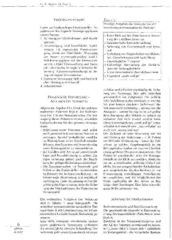 Vorschauseite 3: Die Erstversorgung eine polytraumatisierten Patienten