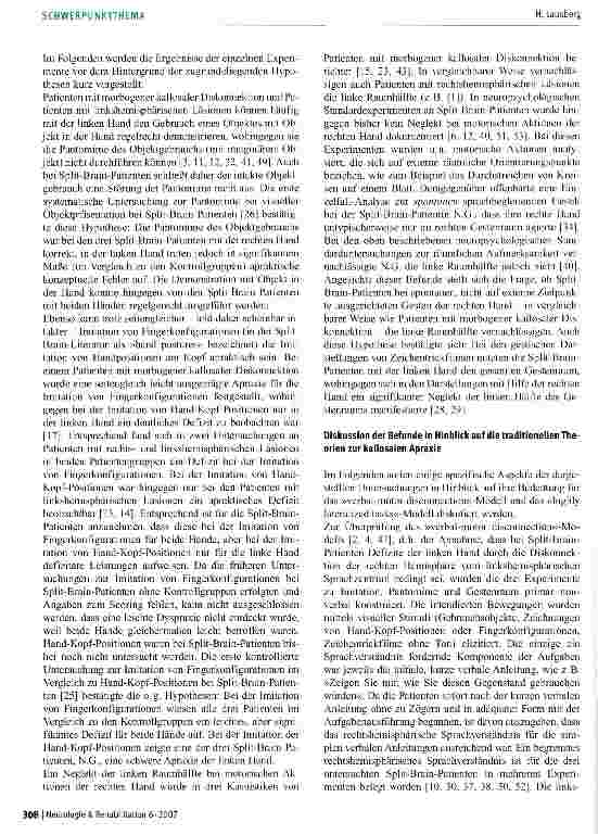 Vorschauseite 4: Die kallosale Apraxie - eine kritische Diskussion der traditionellenpathogenetischen Modelle