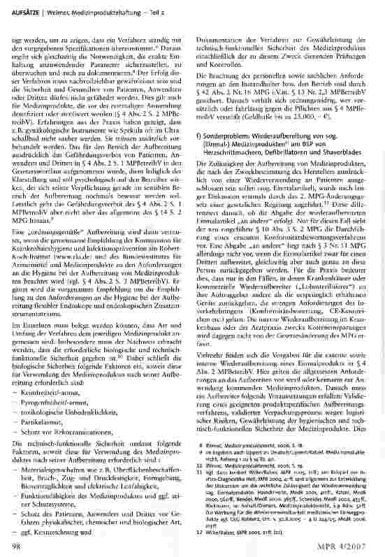 Vorschauseite 3: Medizinproduktehaftung