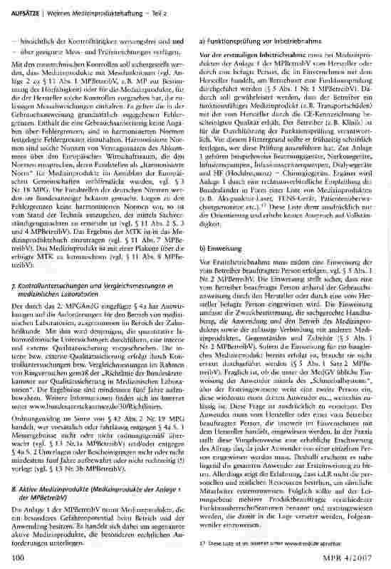 Vorschauseite 5: Medizinproduktehaftung