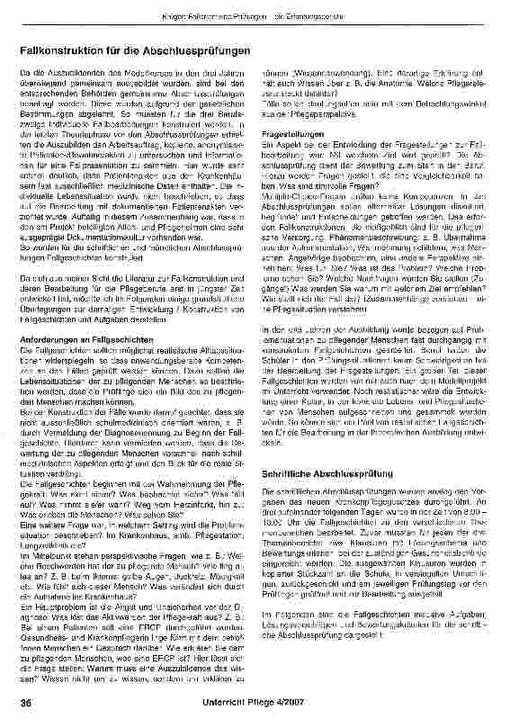 Vorschauseite 4: Fallorientierte Prüfungen -ein Erfahrungsbericht