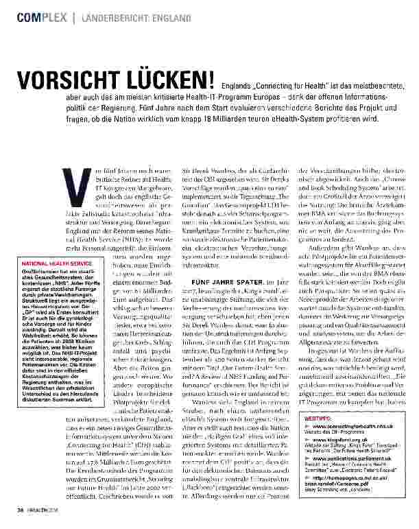 Vorschauseite 1: VORSICHT LUCKEN!