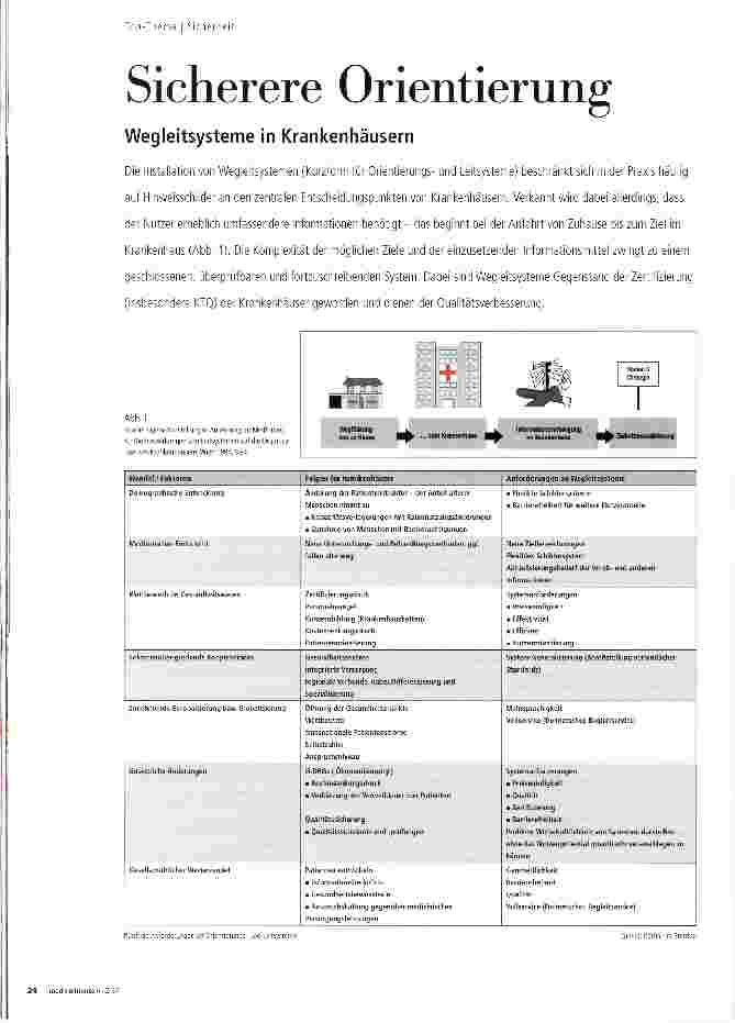 Vorschauseite 1: Sicherere Orientierung Wegleitsysteme in Krankenhäusern