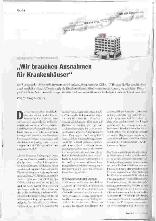 Vorschauseite 1: Wir brauchen Ausnahmen für Krankenhäuser