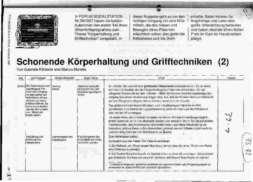 Vorschauseite 1: Schonende Körperhaltung und Grifftechniken (2)
