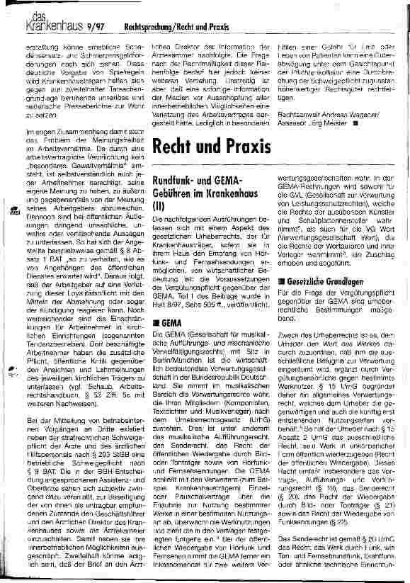 Vorschauseite 3: Verletzung journalistischer Sorgfaltspflichten/Meinungsäußerung im Krankenhaus Rechtsprechung