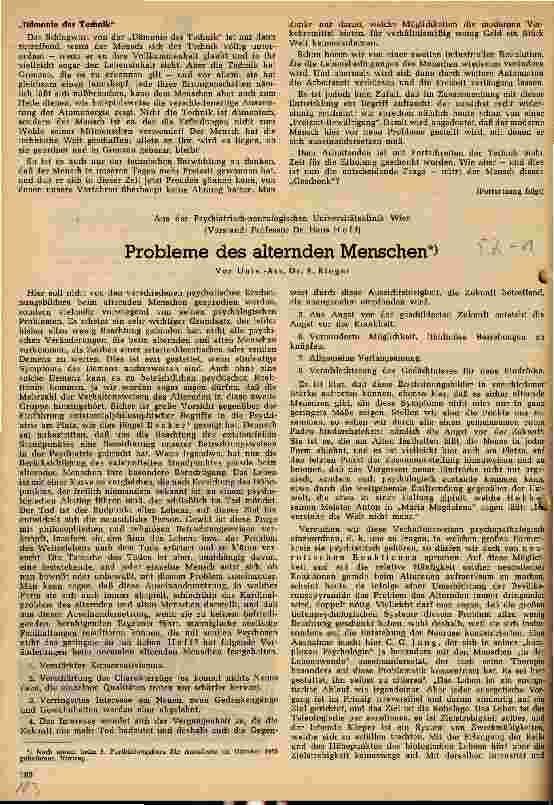 Vorschauseite 1: Probleme des alternden Menschen
