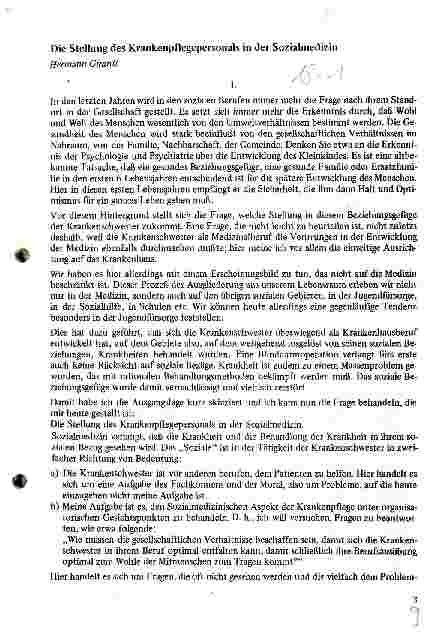 Vorschauseite 1: Die Stellung des Krankenpflegepersonals in der Sozialmedizin