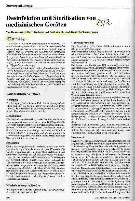 Vorschauseite 1: Desinfektion und Sterilisation von medizinischen Geräten