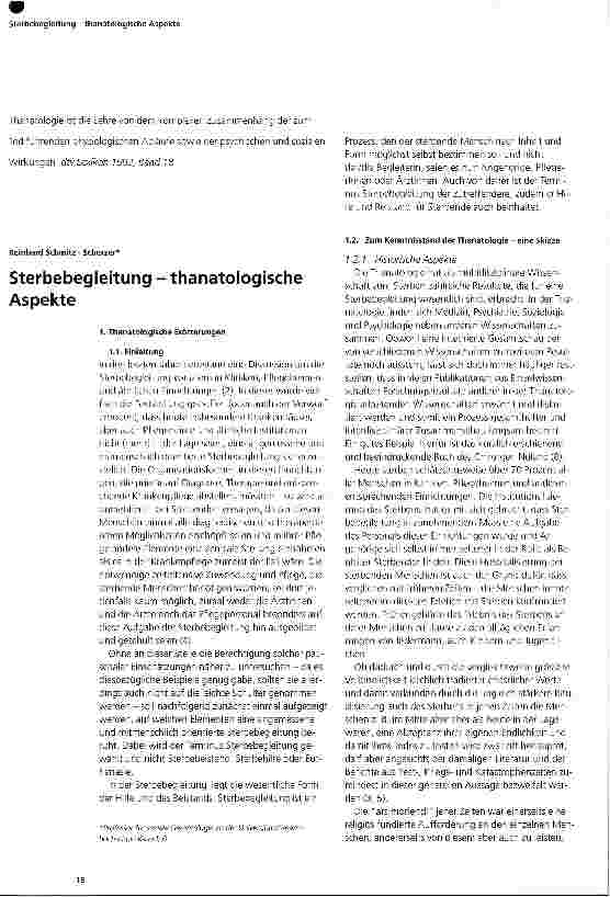 Vorschauseite 1: Sterbebegleitung - thanatologische Aspekte
