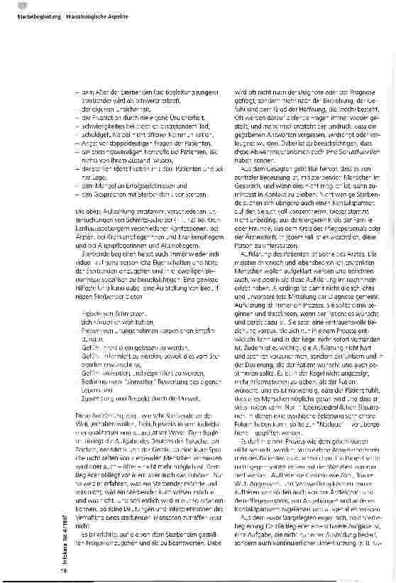 Vorschauseite 4: Sterbebegleitung - thanatologische Aspekte