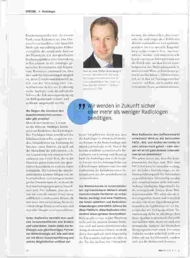 Vorschauseite 3: Radiomics - die Zukunft beginnt jetzt