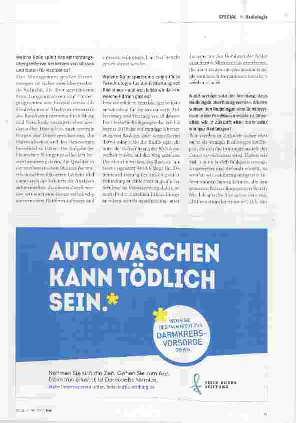 Vorschauseite 4: Radiomics - die Zukunft beginnt jetzt