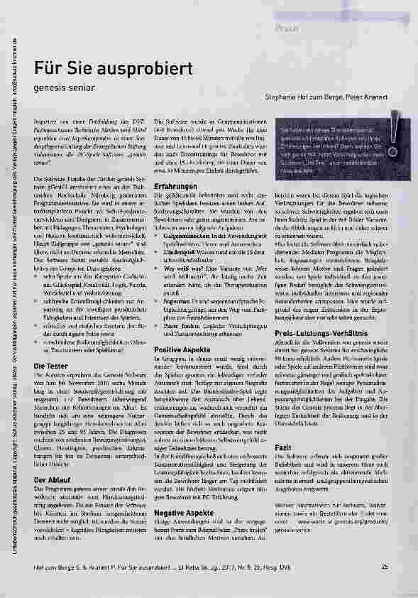 Vorschauseite 1: Für Sie ausprobiert