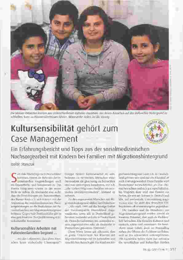 Vorschauseite 1: Kultursensibilität gehört zum Case Management Ein Erfahrungsbericht und Tipps aus der sozialmedizinischen Nachsorgearbeit mit Kindern bei Familien mit Migrationshintergrund