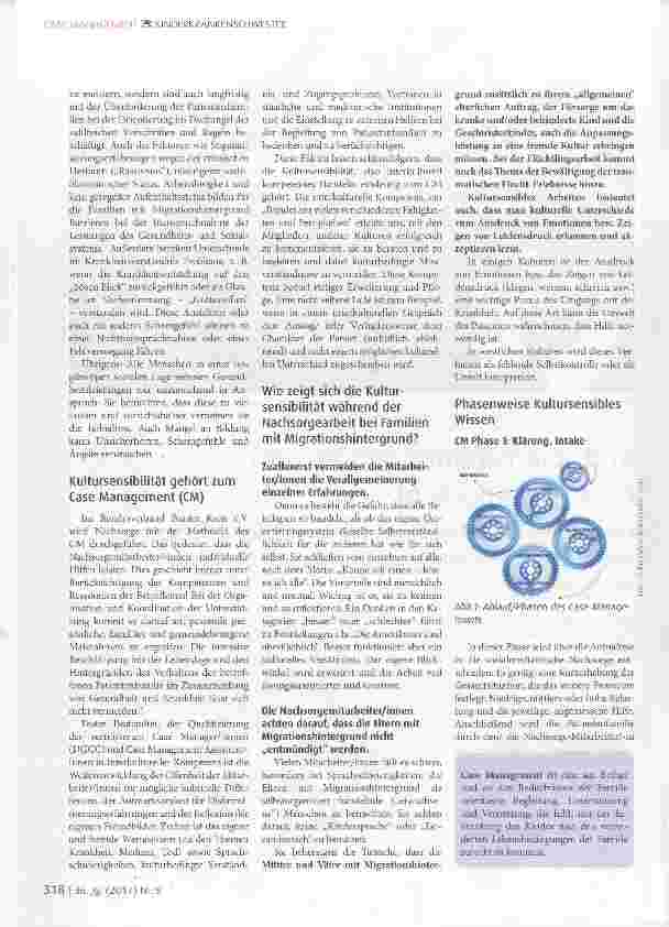 Vorschauseite 2: Kultursensibilität gehört zum Case Management Ein Erfahrungsbericht und Tipps aus der sozialmedizinischen Nachsorgearbeit mit Kindern bei Familien mit Migrationshintergrund
