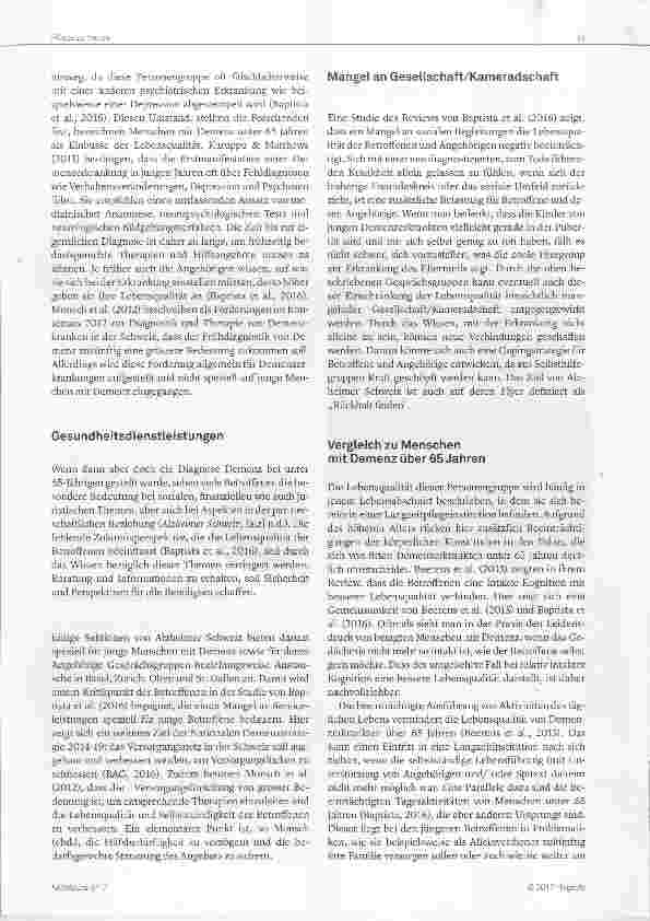 Vorschauseite 2: Lebensqualität bei Menschen mit Demenz UNTER 65 Jahren
