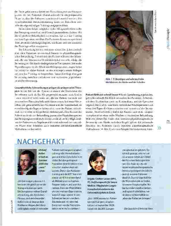 Vorschauseite 2: Physiotherapie nach Lungentransplantation Trainieren statt schonen