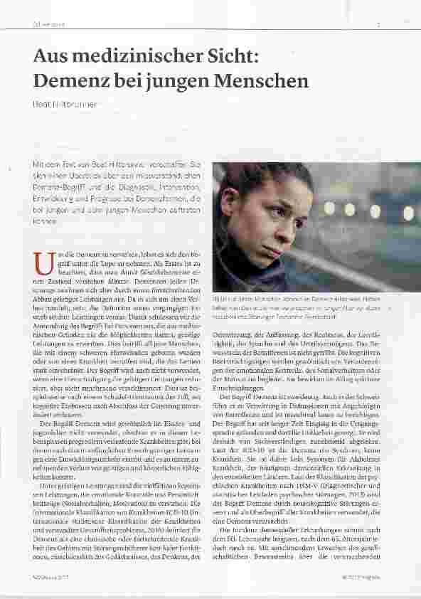 Vorschauseite 1: Aus medizinischer Sicht: Demenz bei jungen Menschen
