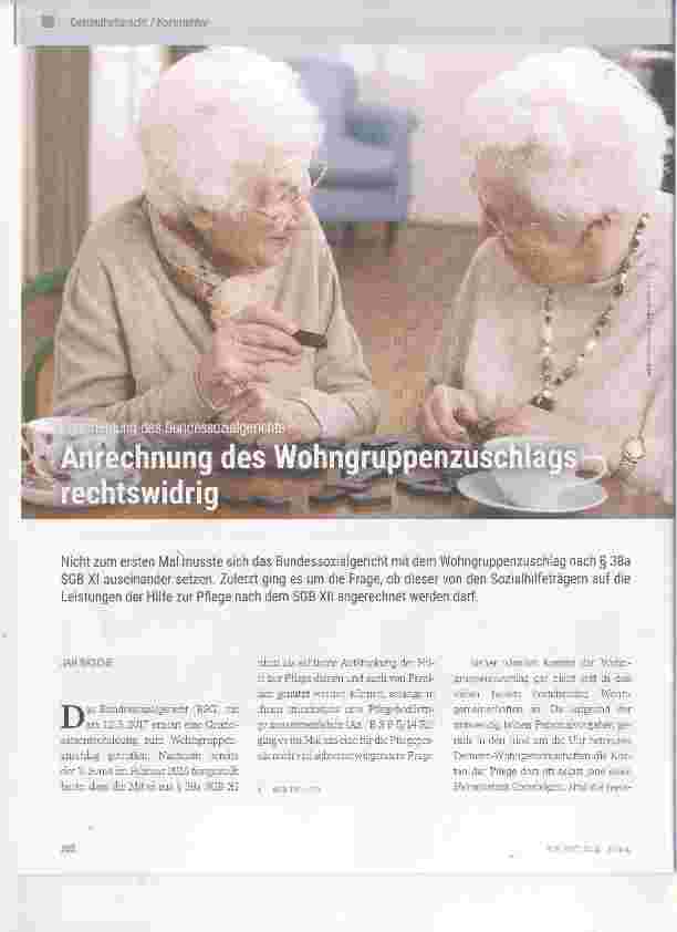 Vorschauseite 1: Anrechnung des Wohngruppenzuschlags rechtswidrig