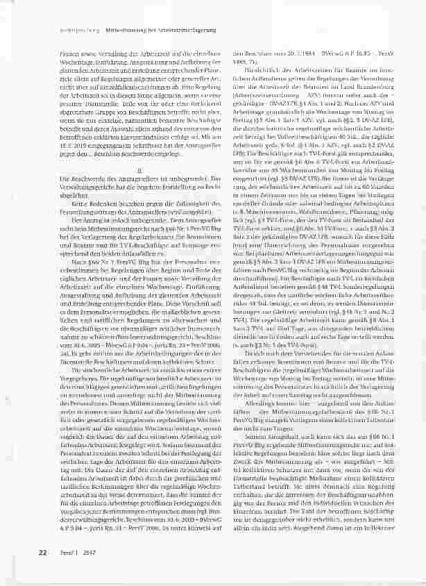 Vorschauseite 2: Mitbestimmung bei Arbeitszeitverlagerung