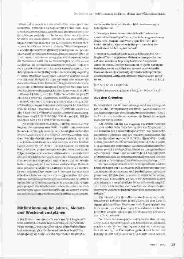 Vorschauseite 3: Mitbestimmung bei Arbeitszeitverlagerung