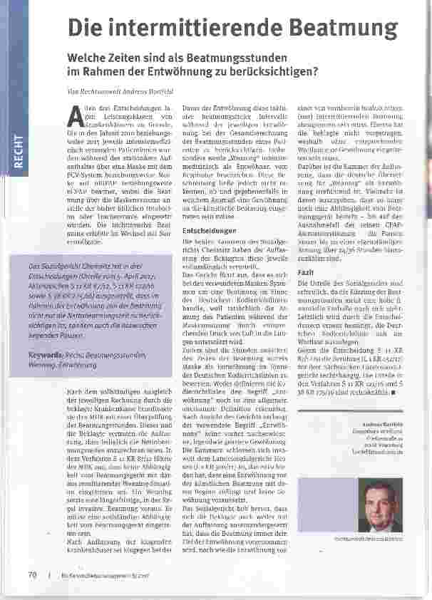 Vorschauseite 1: Die intermittierende Beatmung