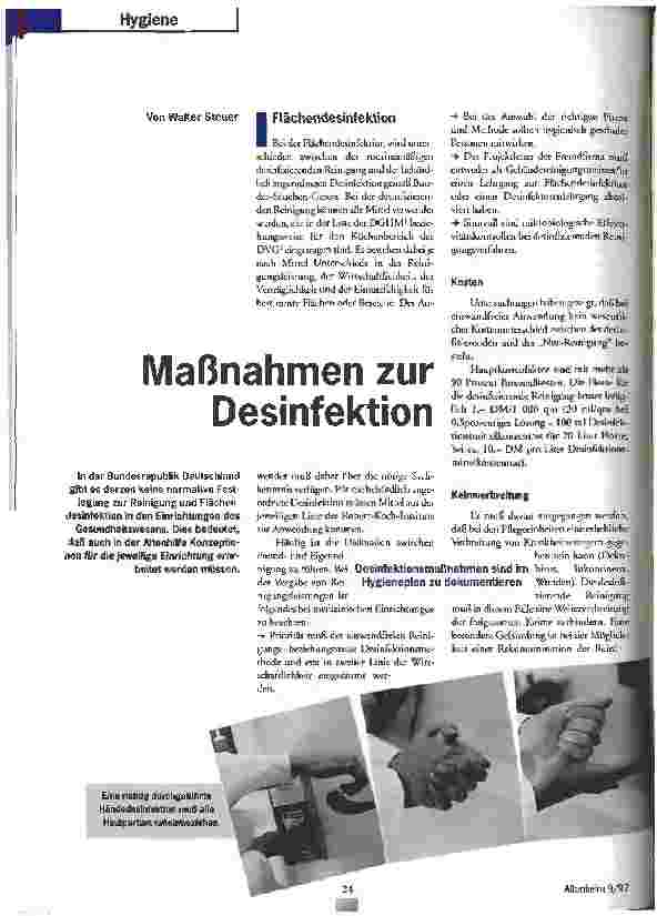 Vorschauseite 1: Maßnahmen zur Desinfektion
