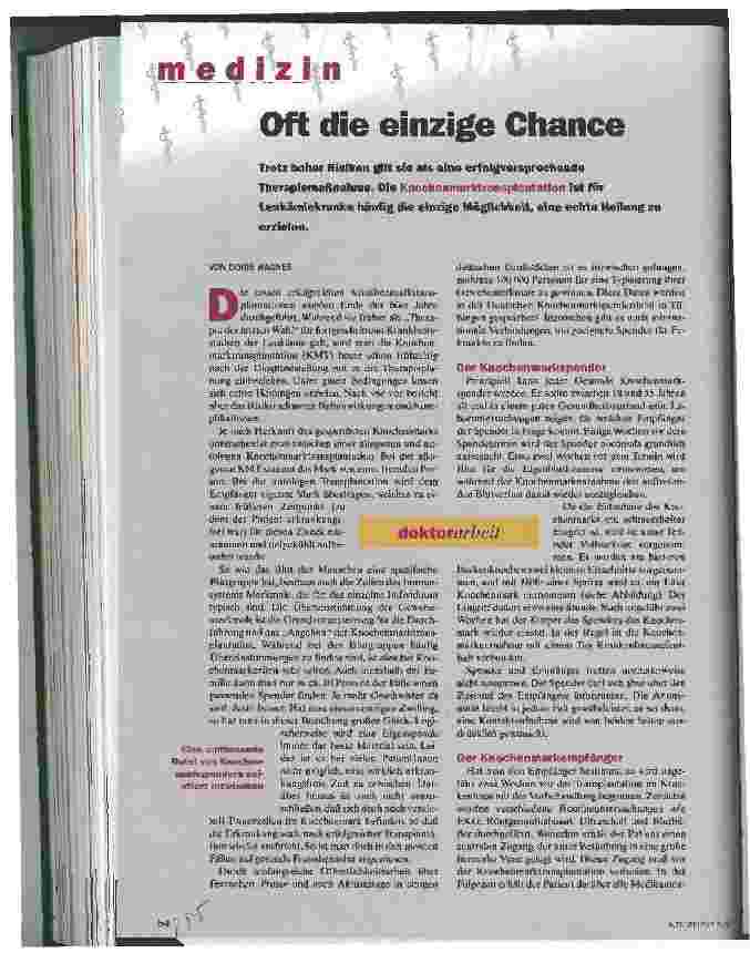 Vorschauseite 1: Oft die einzige Chance