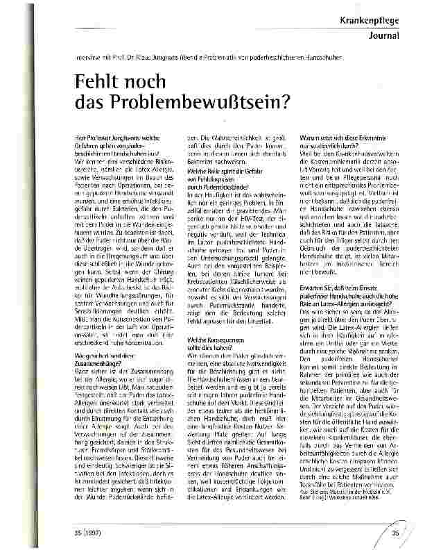 Vorschauseite 1: Fehlt noch das Problembewußtsein?