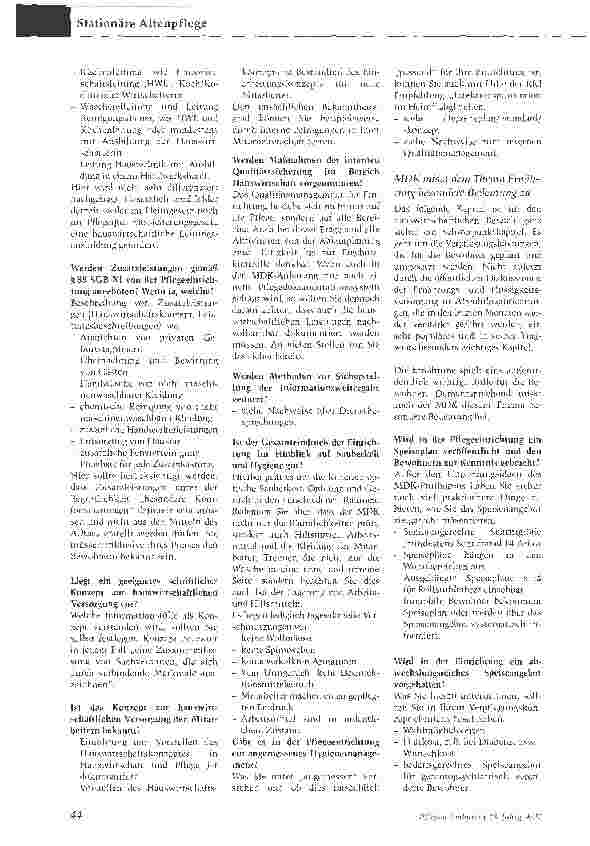 Vorschauseite 2: Was prüft der MDK in der Hauswirtschaft?